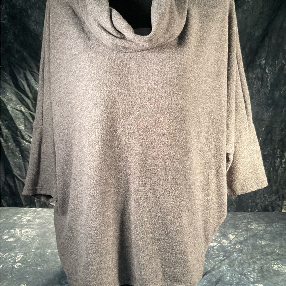 Gaze Gray Cowl Neck Sweater Oversized Knit